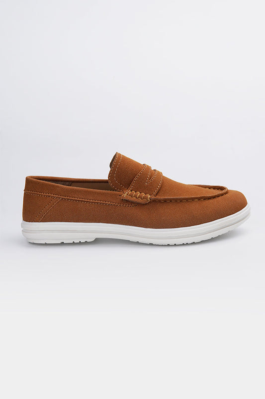 Slip On Suede Loafers - Brown
