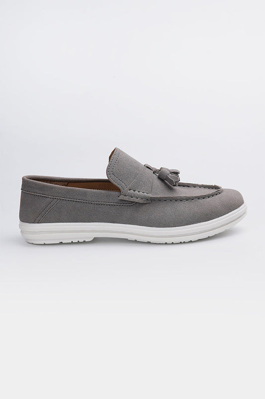 Slip On Suede Loafers - Grey